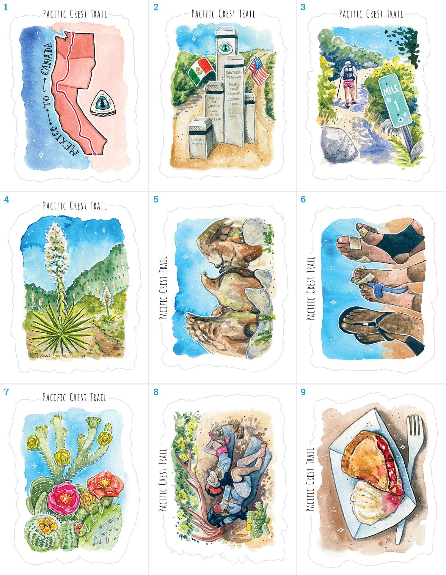POSTCARD SETS - Pacific Crest Trail
