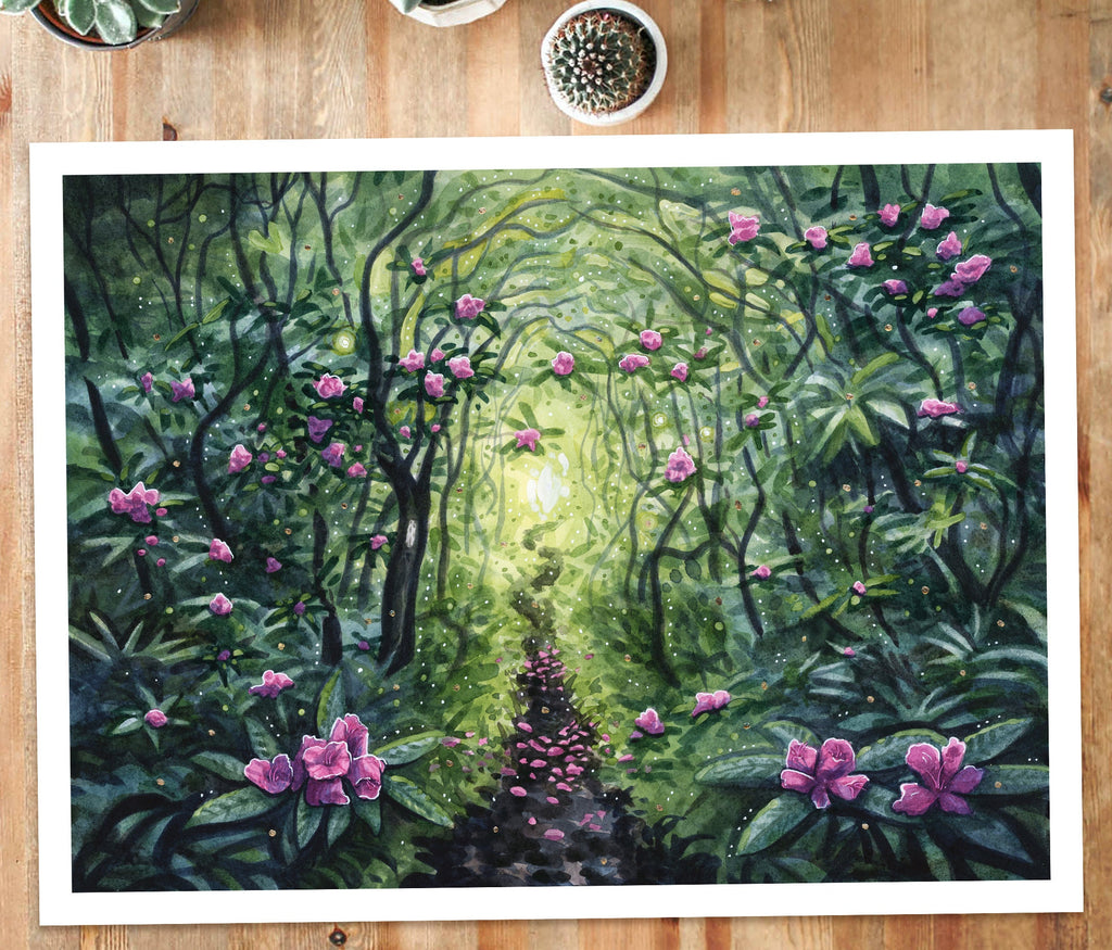 Tunnel in Bloom - Fine Art Print of Watercolor Painting