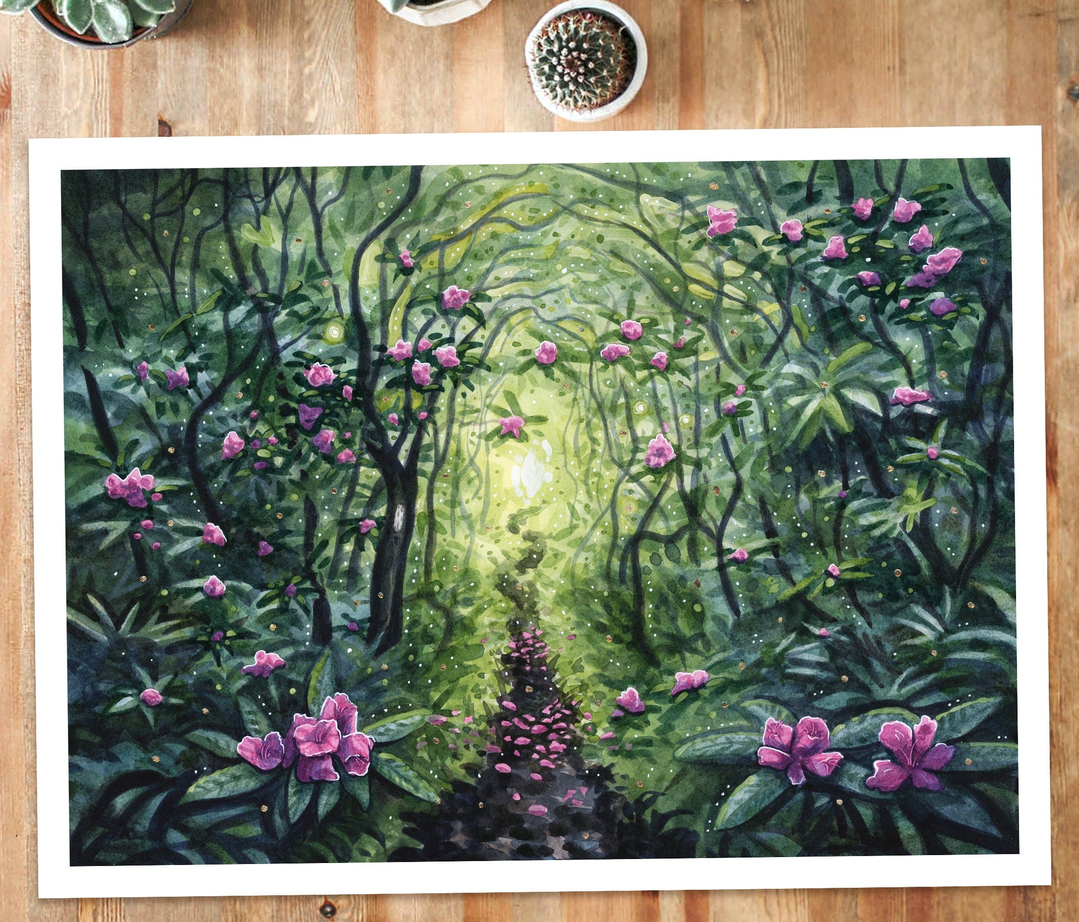 Tunnel in Bloom - Fine Art Print of Watercolor Painting