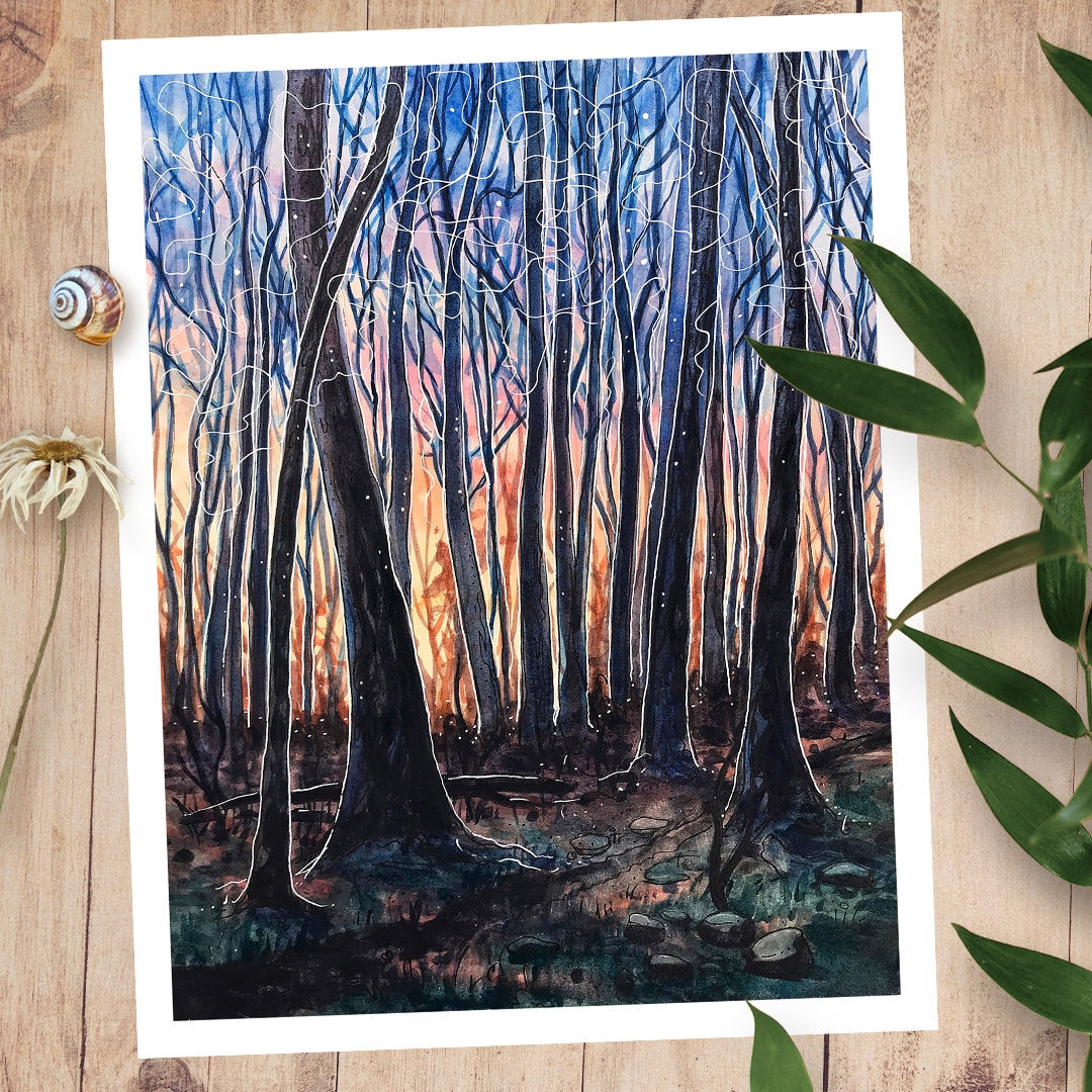 Dusk - Fine Art Print of Watercolor Painting