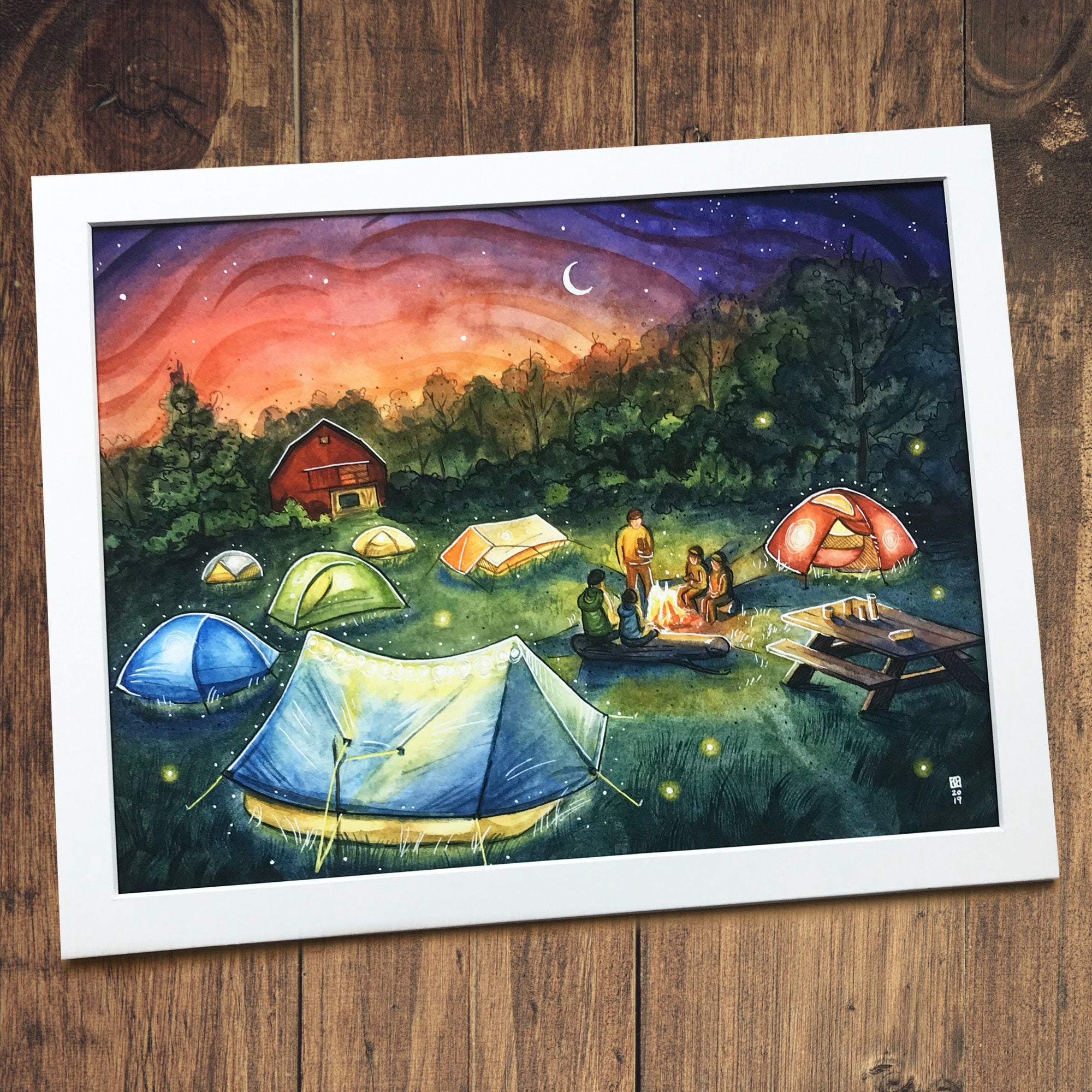 Overmountain Sunset - Fine Art Print of Watercolor Painting - Appalachian Trail Decor