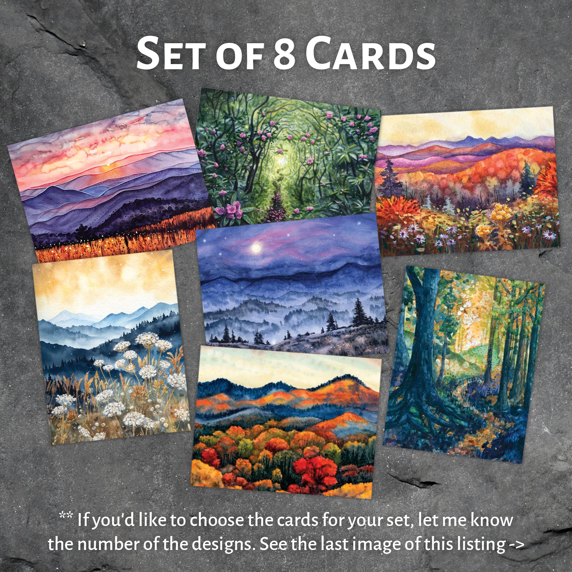 GREETING CARD PACKS - 4 Card, 8 Card, and 14 Card Sets of my Watercolor Paintings