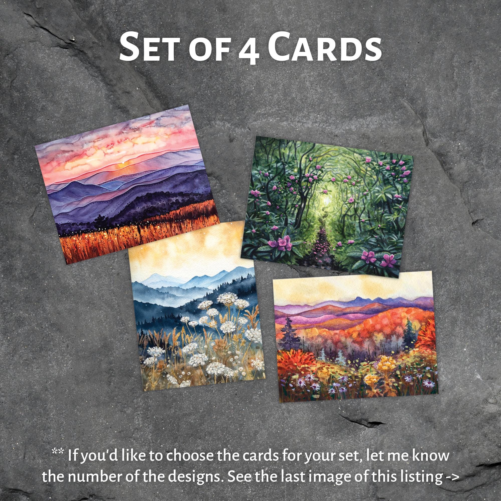 GREETING CARD PACKS - 4 Card, 8 Card, and 14 Card Sets of my Watercolor Paintings