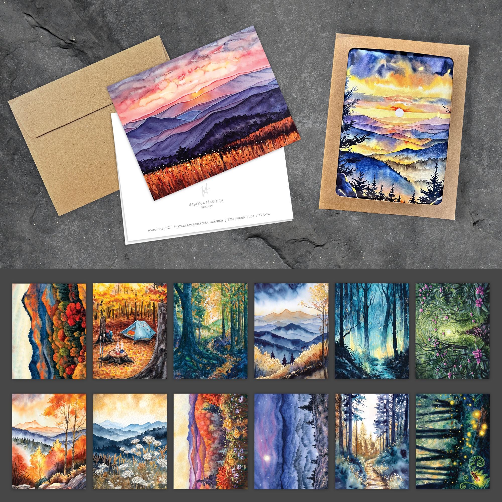 GREETING CARD PACKS - 4 Card, 8 Card, and 14 Card Sets of my Watercolor Paintings