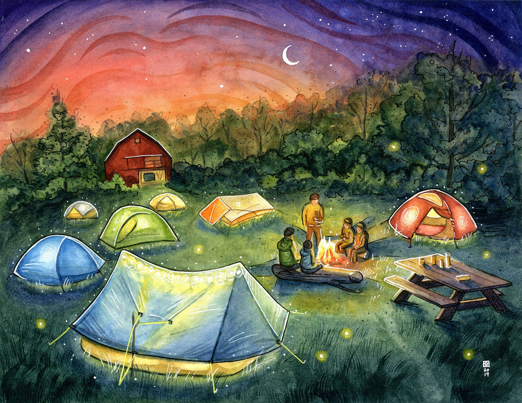 Overmountain Sunset - Fine Art Print of Watercolor Painting - Appalachian Trail Decor