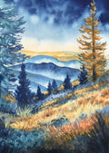 Black Balsam Morning - Fine Art Print of Watercolor Painting
