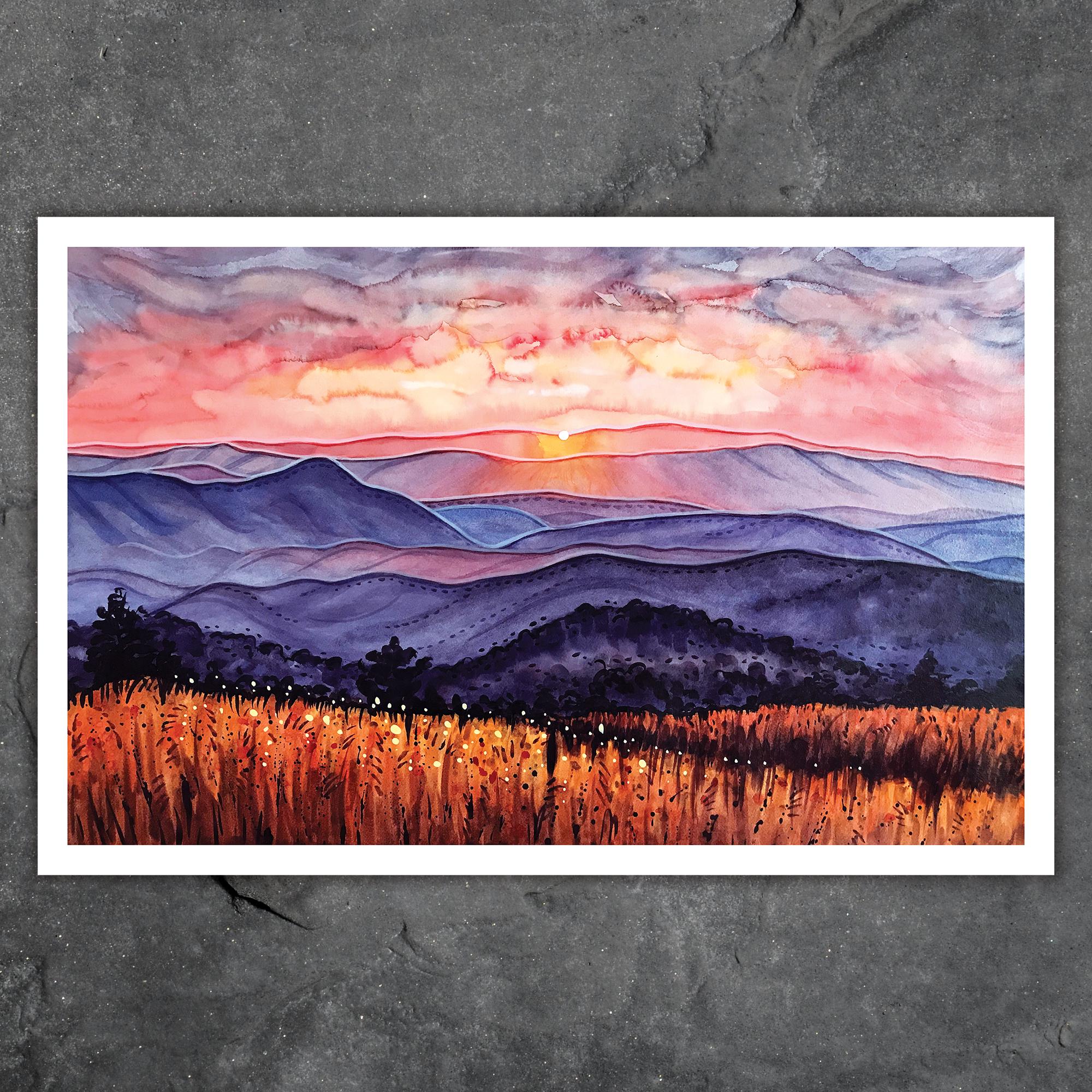Max Patch - Fine Art Print of Watercolor Painting