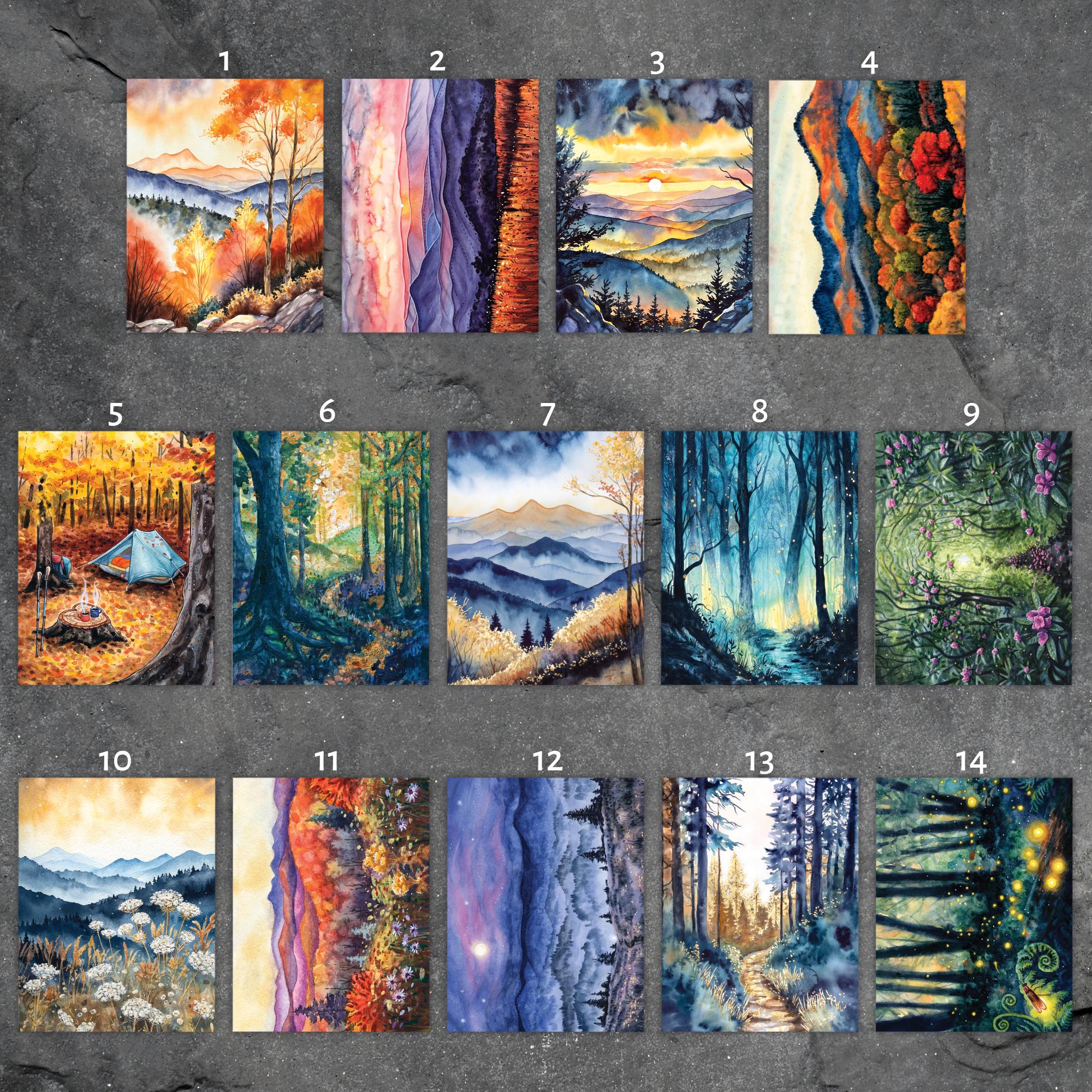 GREETING CARD PACKS - 4 Card, 8 Card, and 14 Card Sets of my Watercolor Paintings