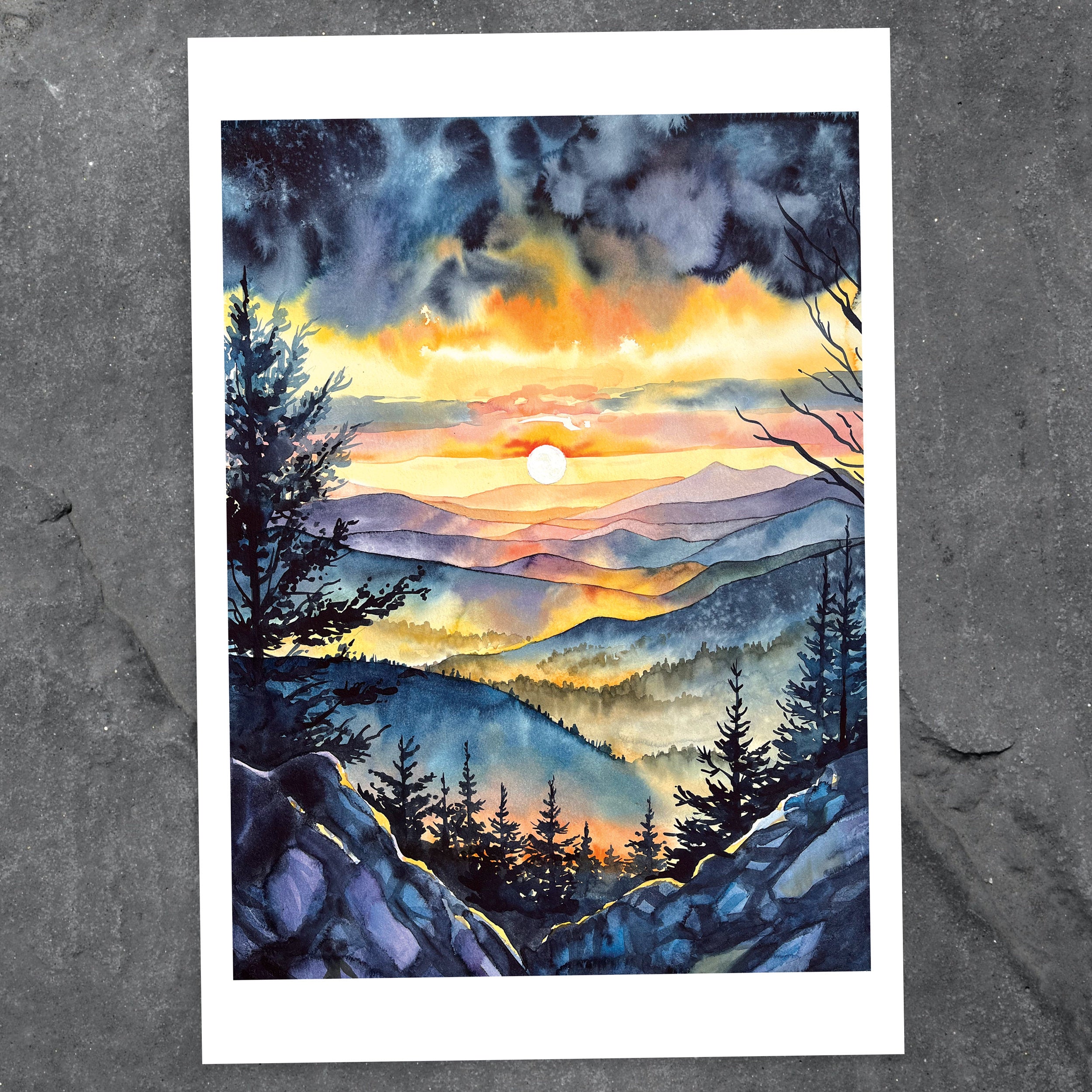 Secret Sunrise - Fine Art Print of Watercolor Painting