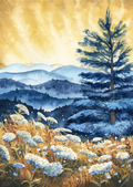 Parkway Yarrow - Fine Art Print of Watercolor Painting