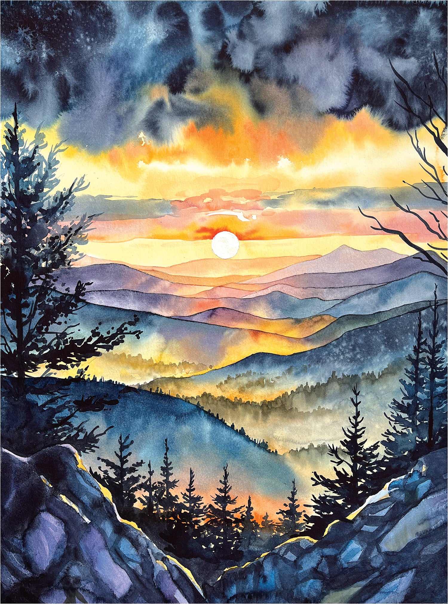 Secret Sunrise - Fine Art Print of Watercolor Painting