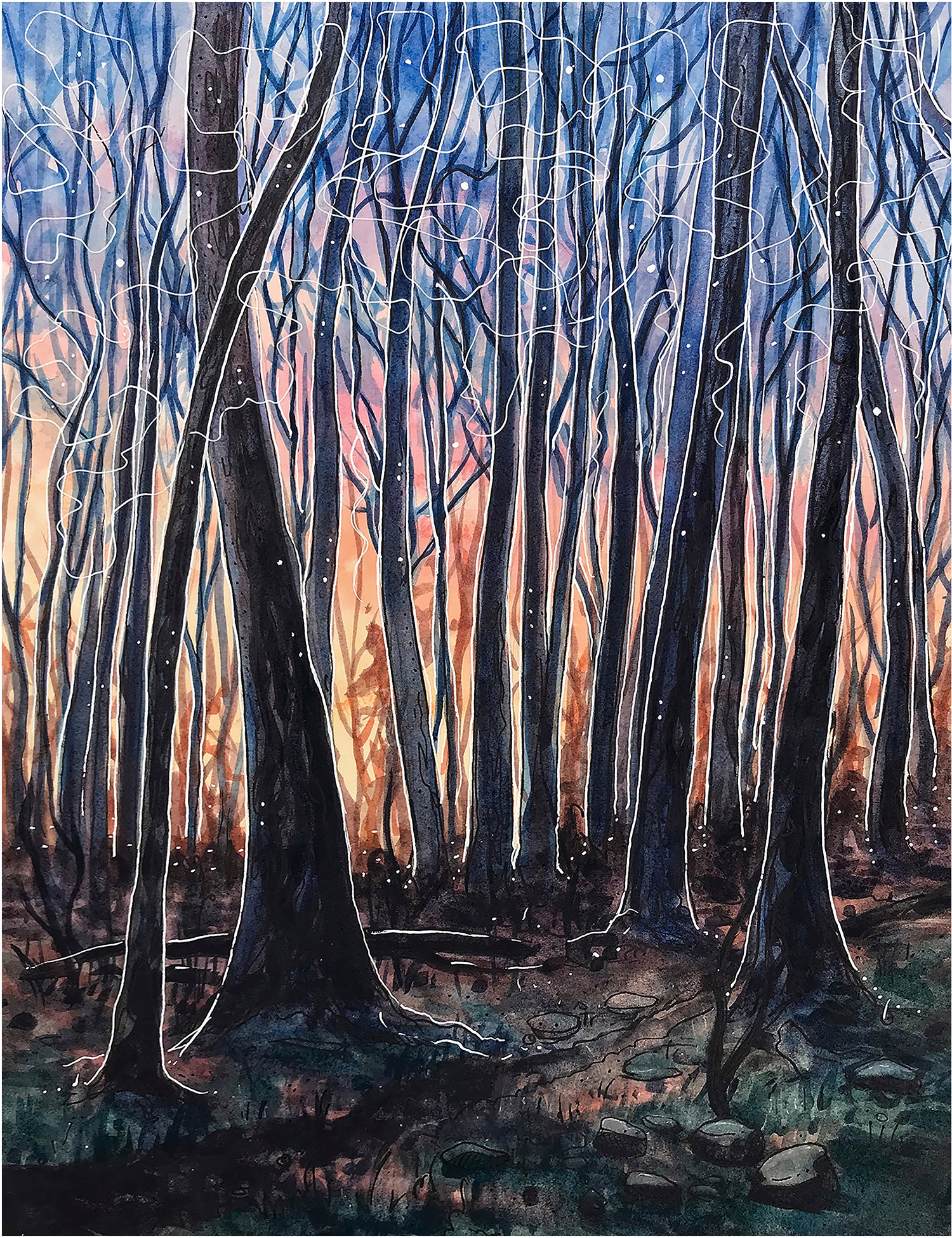 Dusk - Fine Art Print of Watercolor Painting