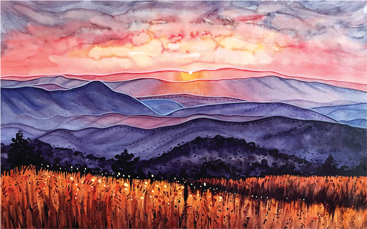 Max Patch - Fine Art Print of Watercolor Painting